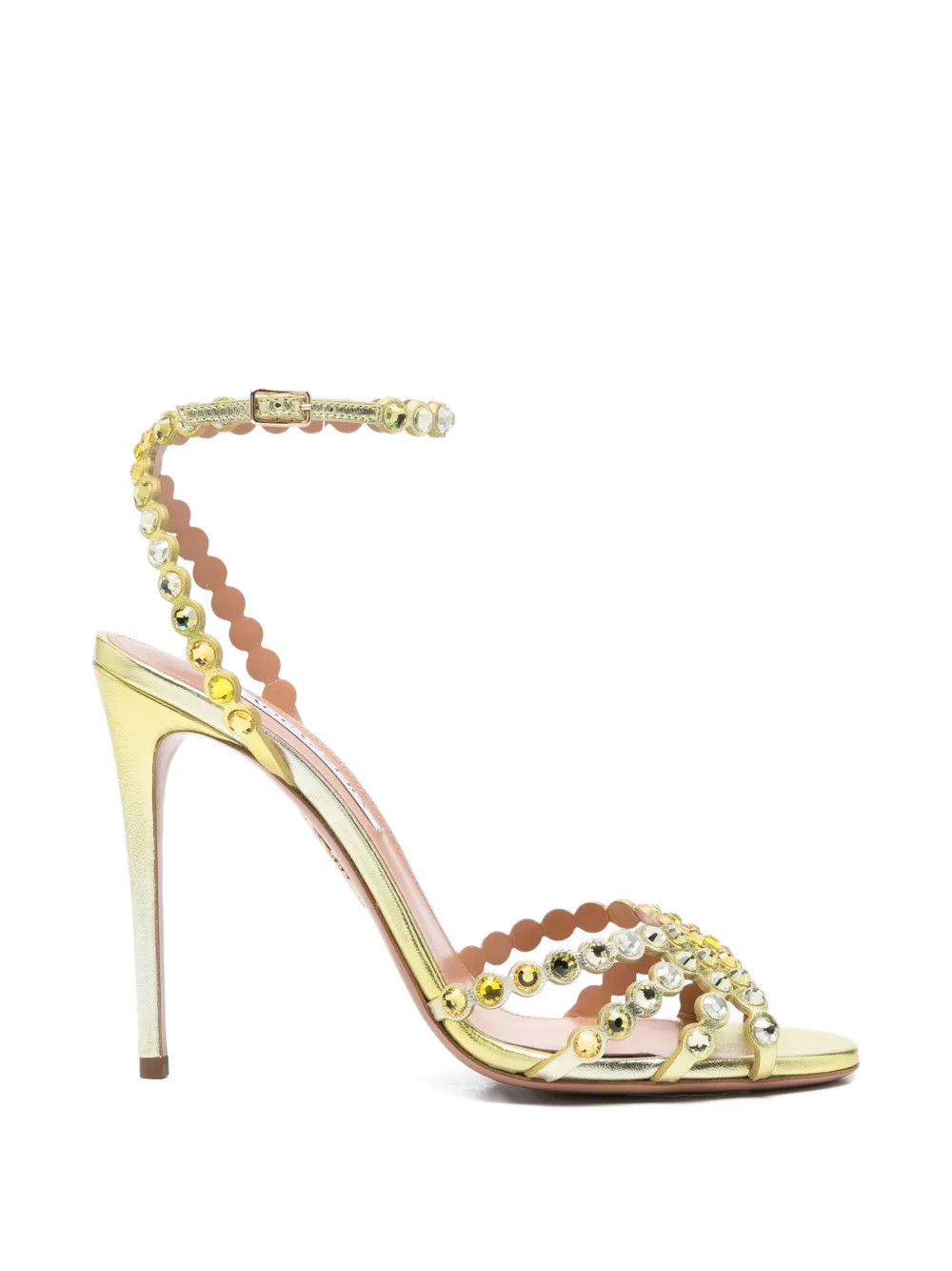 Aquazzura Tequila embellished sandals - Yellow | Farfetch Global