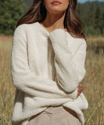 Alpaca Boucle Cocoon Crewneck | Jenni Kayne