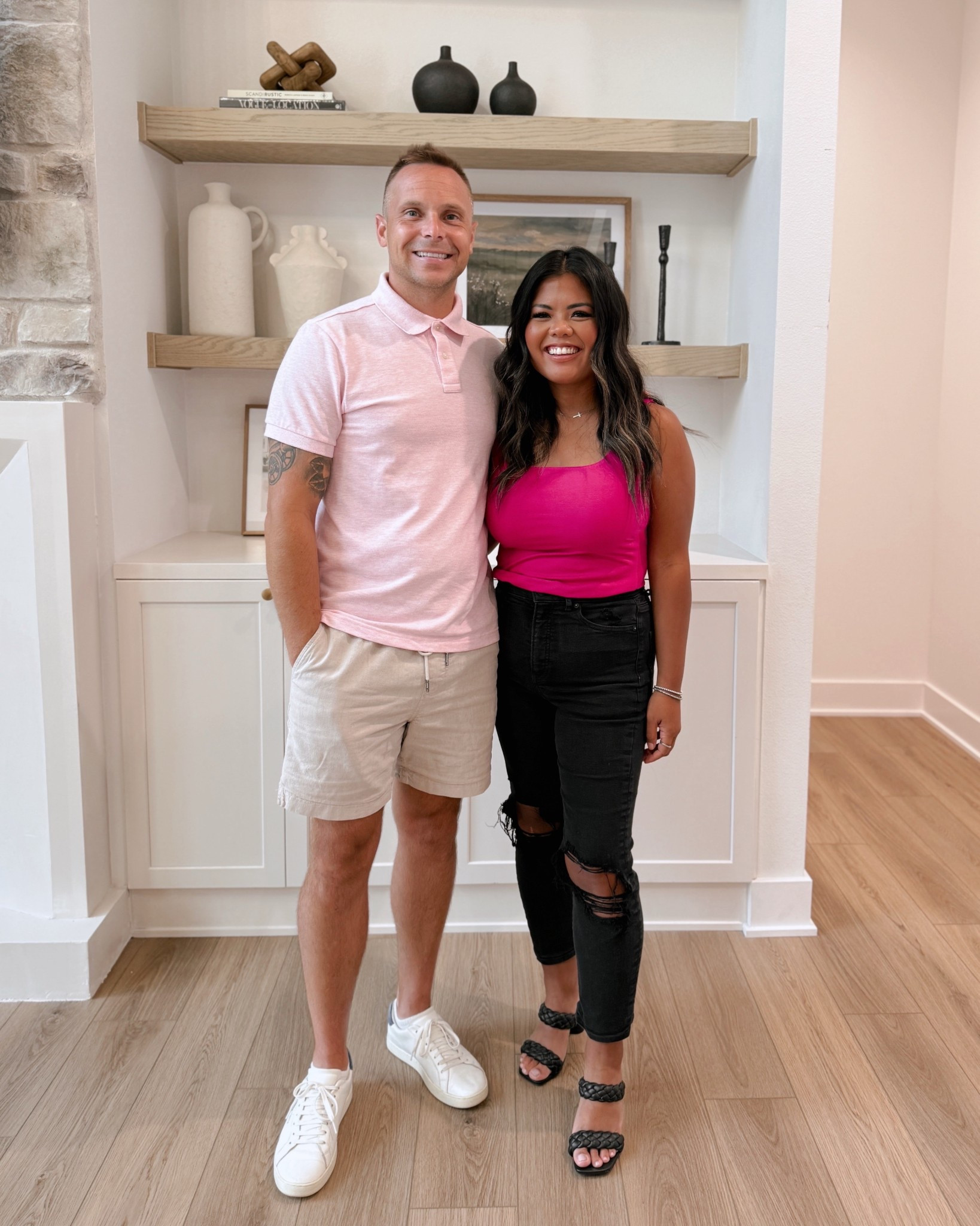 Parents night out for a birthday party. 50 shades of pink theme. hot pink top from Express - pink polo from Old Navy. Men’s fashion - petite - Asian - over 40 

#LTKPetite #LTKOver40 #LTKMens