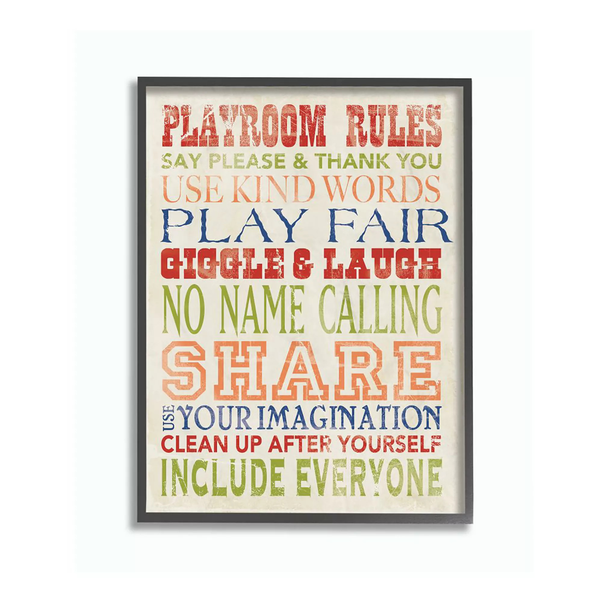 Stupell Home Decor Playroom Rules Framed Wall Art | Kohl's