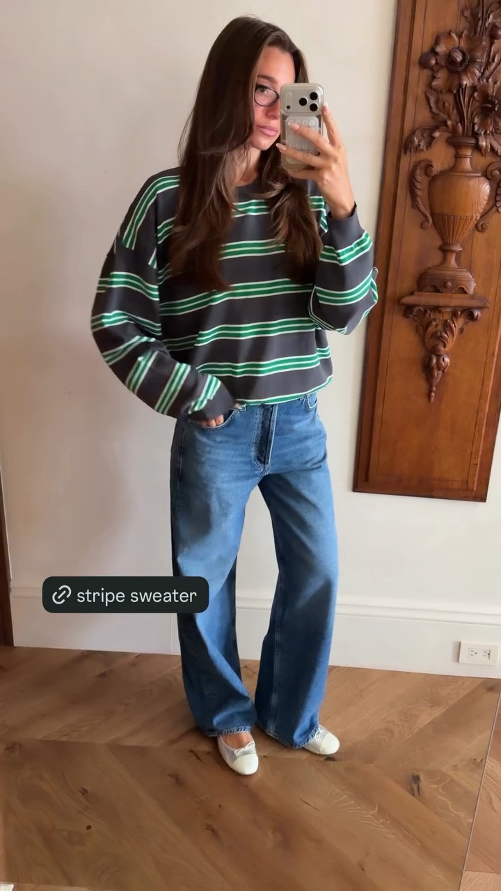 how cute is this stripe sweater!! 

 #LTKootd