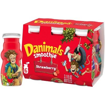 Danimals Strawberry Kids' Smoothies - 6ct/3.1 fl oz Bottles | Target