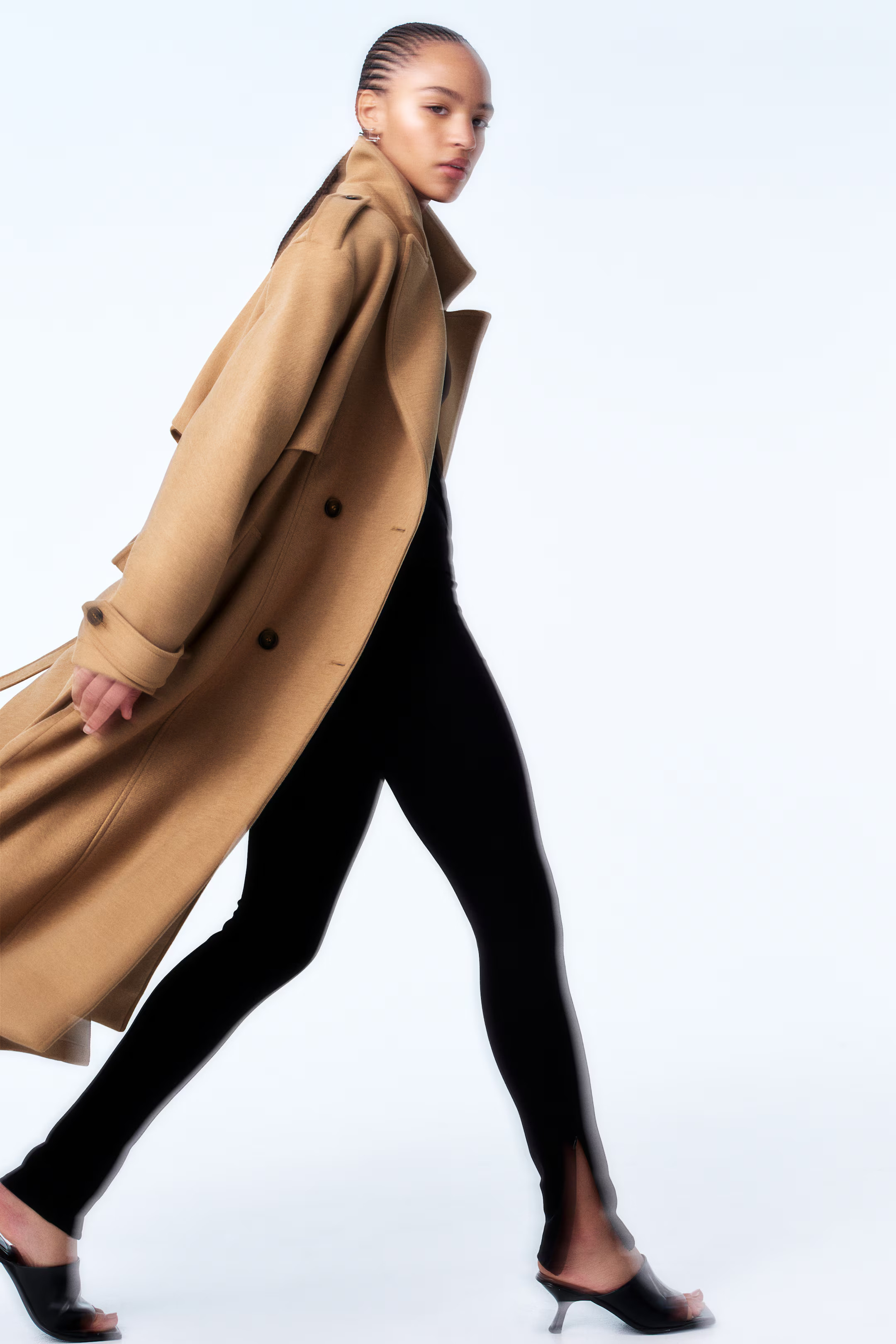 Brushed-Finish Twill Trench Coat | H&M (US + CA)