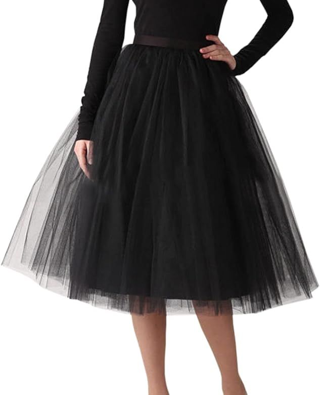 WDPL Adult A-line Tulle Skirt Bridesmaid Petticoat Tutu for Women | Amazon (US)
