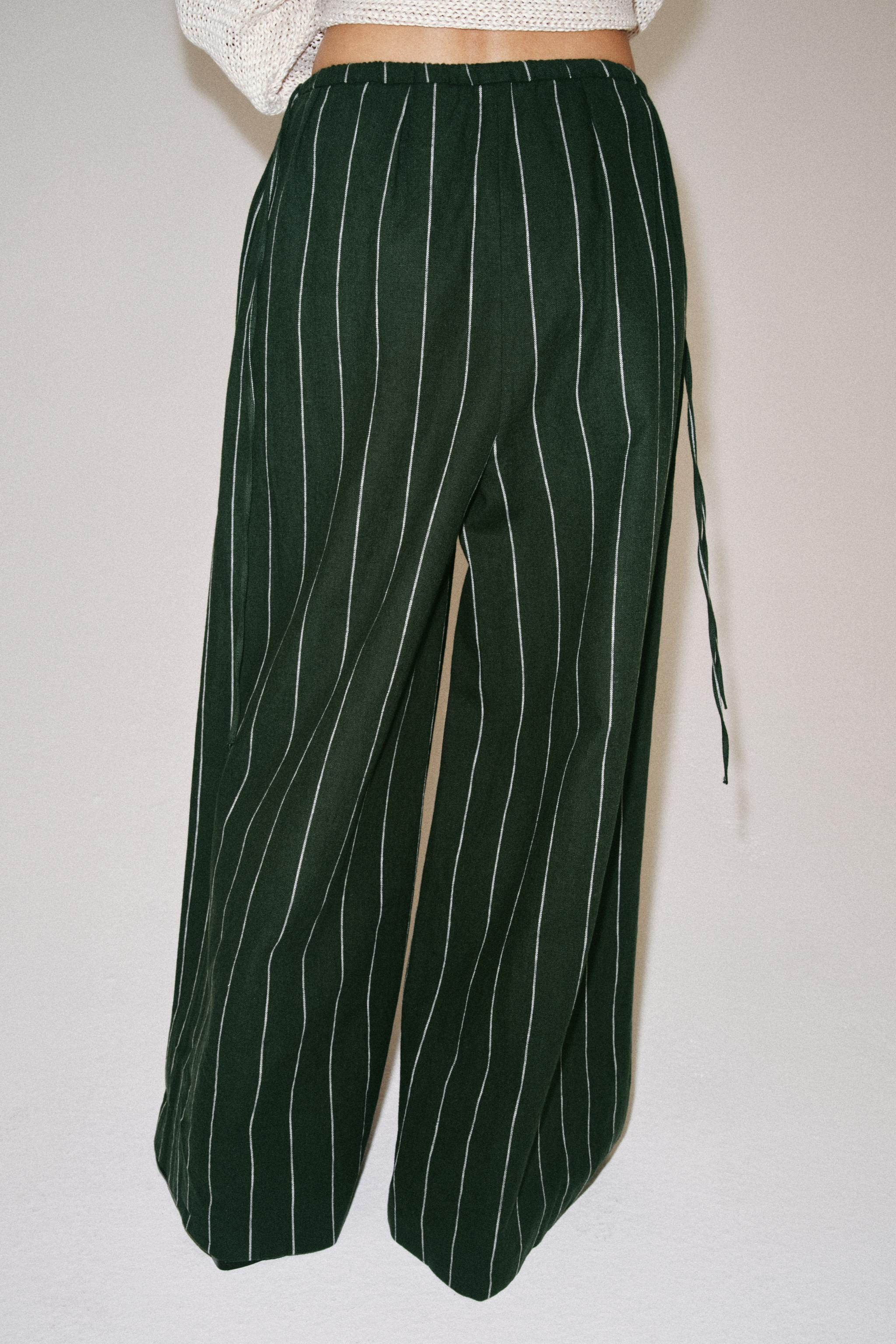 ZW COLLECTION STRIPED LINEN PANTS | Zara US