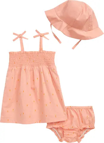 Smocked Dress & Bucket Hat Set | Nordstrom