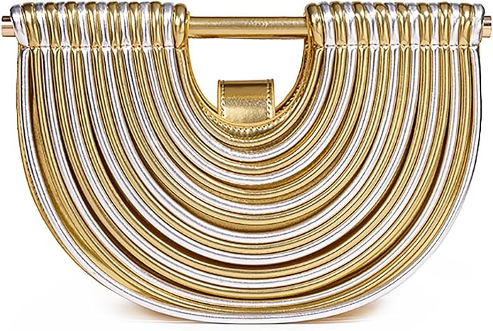 Handwoven Bread Women's Evening Clutch Top Handle Bag Shoulder Crossbody Creative Noodle Purses S... | Amazon (US)