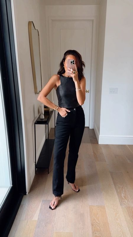 Black on black moment for a fun concert night out! This leather top is limited edition and you can use my code Lucy10 
Last day for Denim code DENIMAF 

Top XS
Jeans 25 TTS

#LTKFind #LTKstyletip #LTKsalealert