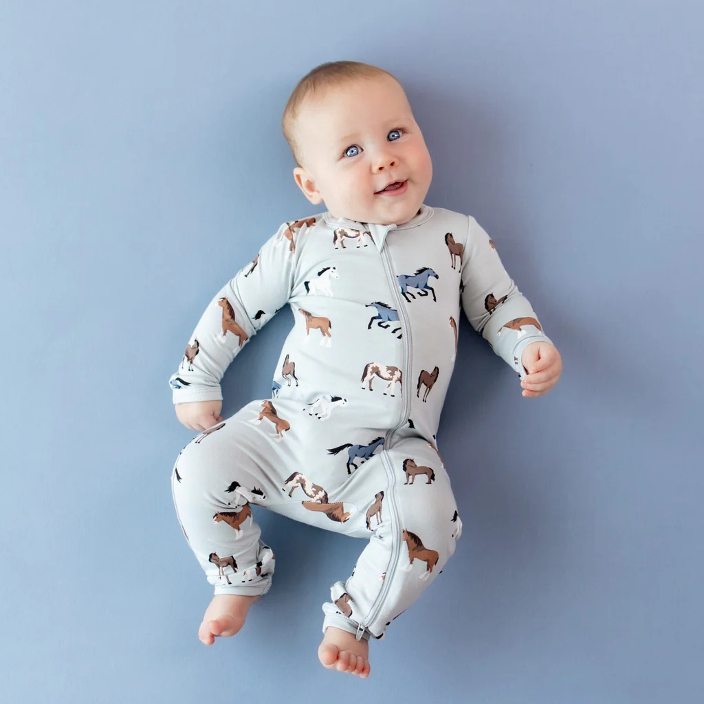 Zippered Romper in Horse | Kyte BABY