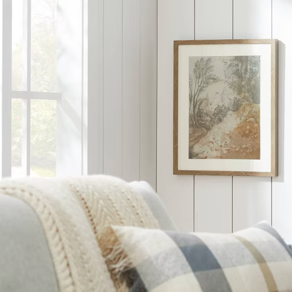 16" x 20" Ancient Fresco Linen Framed Wall Poster - Threshold™ designed with Studio... | Target