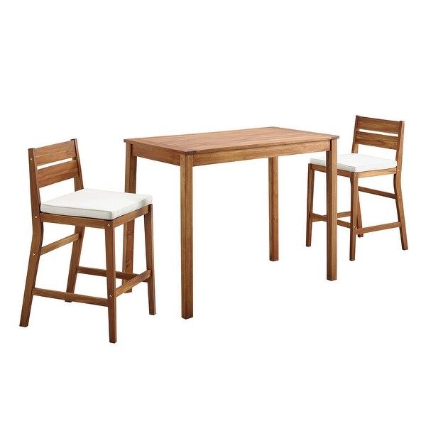 3-Piece Acacia Counter Height Dining Set by Havenside Home | Bed Bath & Beyond