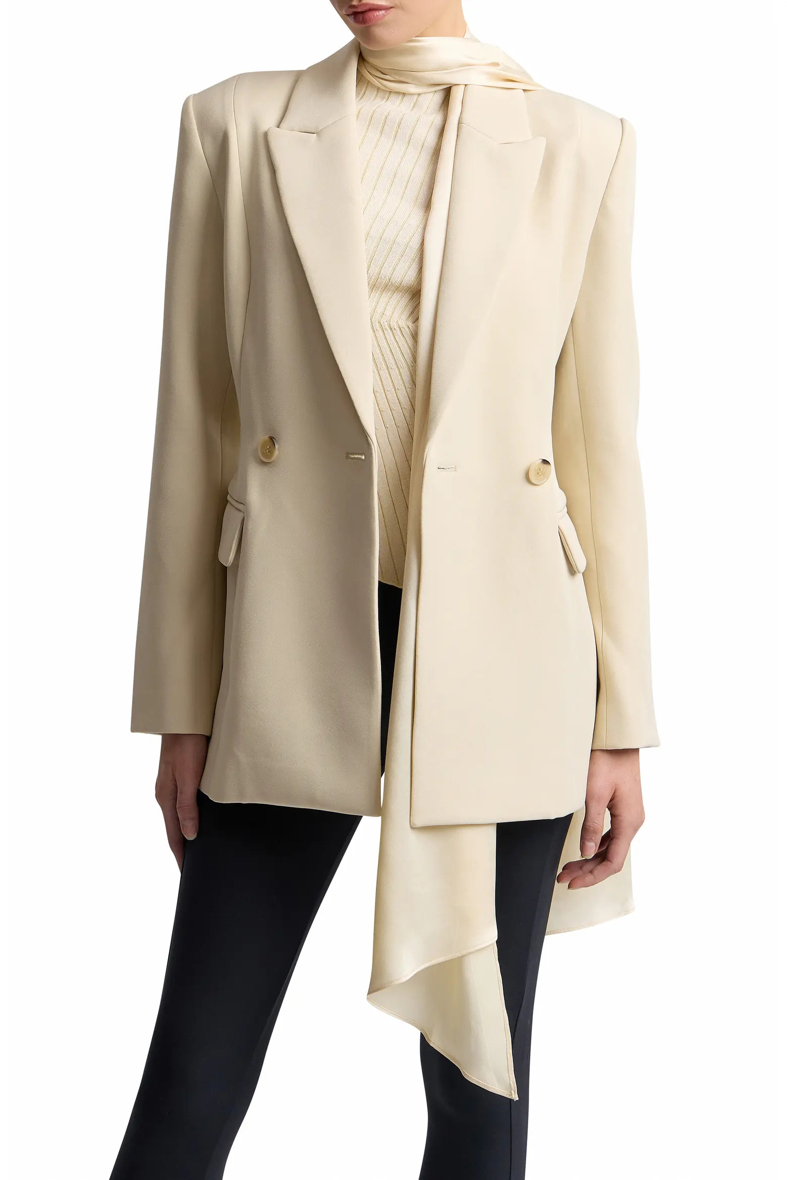 Sculpted Stretch Jacket with Detachable Scarf (Women) | Nordstrom | Nordstrom