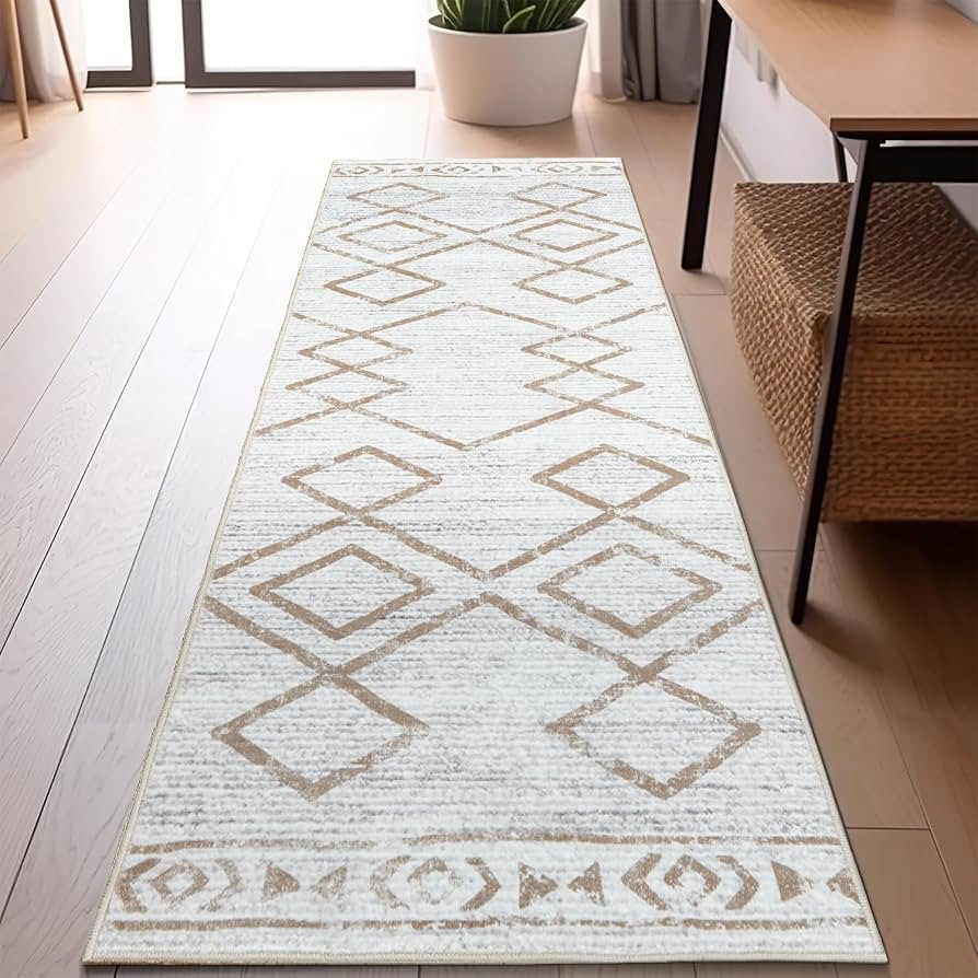 jinchan Moroccan Runner Rug 2x6 - Kitchen Machine Washable Runner Rug Modern Geometric Soft Low-P... | Amazon (US)