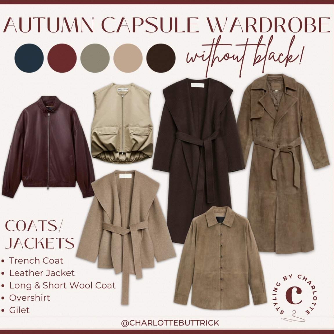 Autumn Capsule Wardrobe without black : everyday coats and jackets

Suede trench coat - wool wrap coat - chocolate brown coat - burgundy leather jacket - suede over shirt 

#capsulewardrobe #autumn #wardrobestaples 

#LTKeurope #LTKuk #LTKautumn