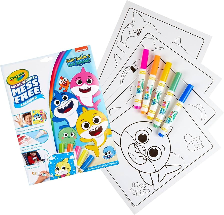 Crayola Baby Shark Color Wonder Pages, Mess Free Coloring for Toddlers, Coloring Activity, Travel... | Amazon (US)