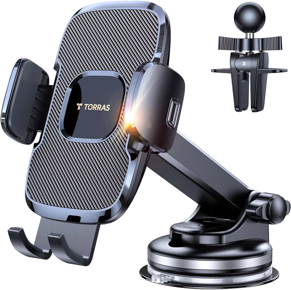 TORRAS Latest Cell Phone Holder for Car, [Enhanced Suction Cup] Car Phone Holder Mount Dashboard/... | Amazon (US)
