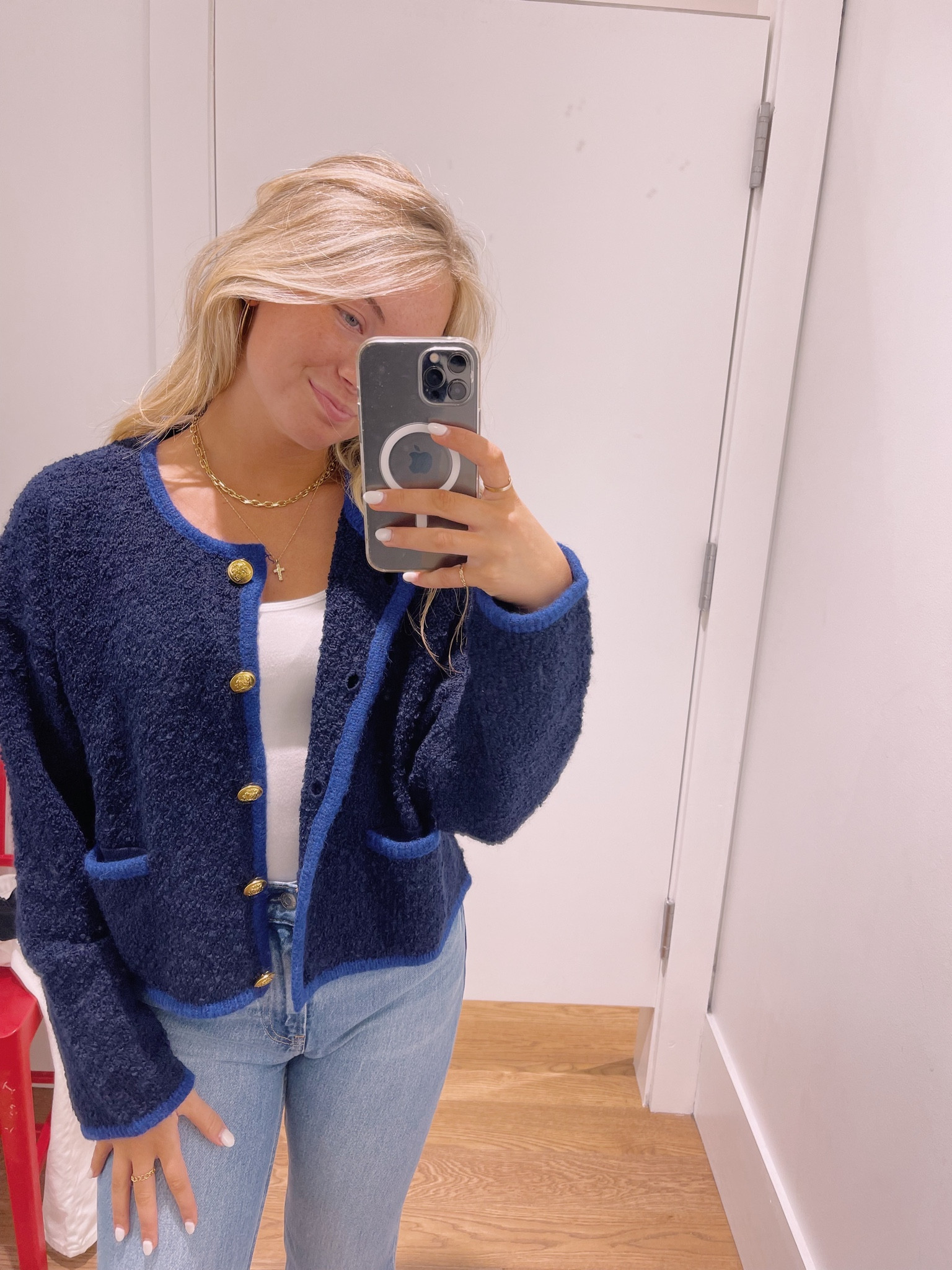 Boucle Cropped Sweater Jacket