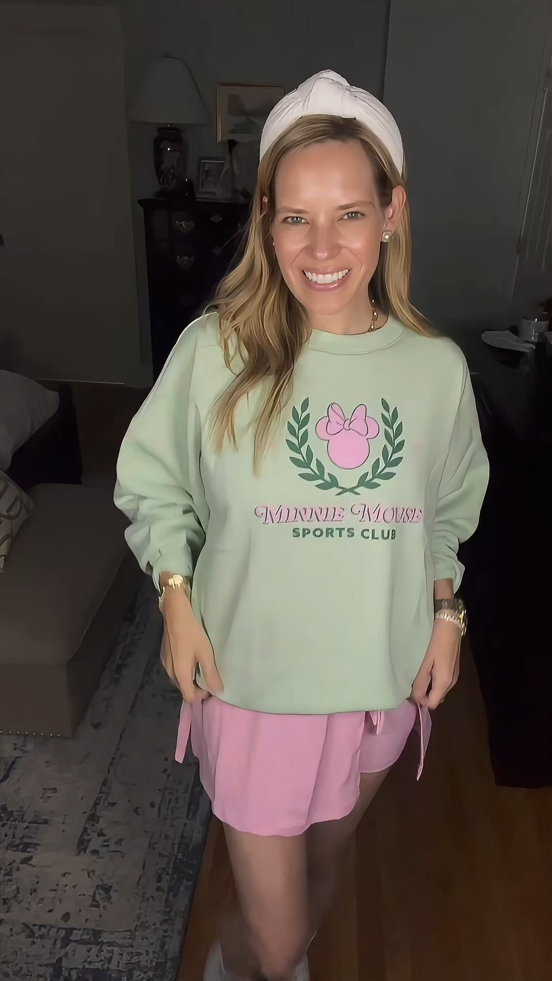 🎾✨ Sporty, sweet, and Disney chic! I couldn’t resist this pastel-perfect Minnie Mouse Sports Club sweatshirt from Target—it’s the coziest mint green fleece with a retro varsity vibe, and it pairs perfectly with the blush pink tennis romper I found on Amazon! 🎀💚

🎀 Outfit Breakdown:
	•	Sweatshirt: Light mint fleece with the cutest Minnie Mouse crest—Disney meets country club!
	•	Dress: This pink athletic romper has built-in shorts and the sweetest wrap skirt and bow detail. So flattering and comfy!
	•	Sneakers: Wearing the Adidas Grand Court 2.0—a clean white sneaker with subtle gold branding. Amazon’s Choice and a go-to for everyday looks!
	•	Socks: These Minnie Mouse pink socks from Target pull it all together 💕
	•	Jewelry: Wearing my everyday gold Melinda Maria pieces—use code PREPPYREBEL for 10% off!

💗 Whether you’re headed to a theme park, tennis court, or just brunch with your girls—this look is total goals. Linked it all in my LTK!

#LTKDisneyStyle #TargetStyle #AmazonFinds #MinnieMouseStyle #TennisDress #LTKAthleisure #DisneyBound #PreppyCasual #LTKOver40 #MelindaMariaJewelry #PREPPYREBEL #LTKFallStyle #LTKUnder100


#LTKFindsUnder50 #LTKActive #LTKFindsUnder100

#LTKFindsUnder50 #LTKTravel #LTKActive

#LTKFindsUnder50 #LTKActive #LTKTravel