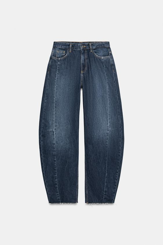 ZW COLLECTION MID-RISE BARREL JEANS | Zara US