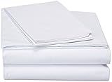 DaDa Bedding Super Soft White 100% Cotton Sheet Set, Flat Sheet & Pillow Cover - Full - 3-Pieces | Amazon (US)
