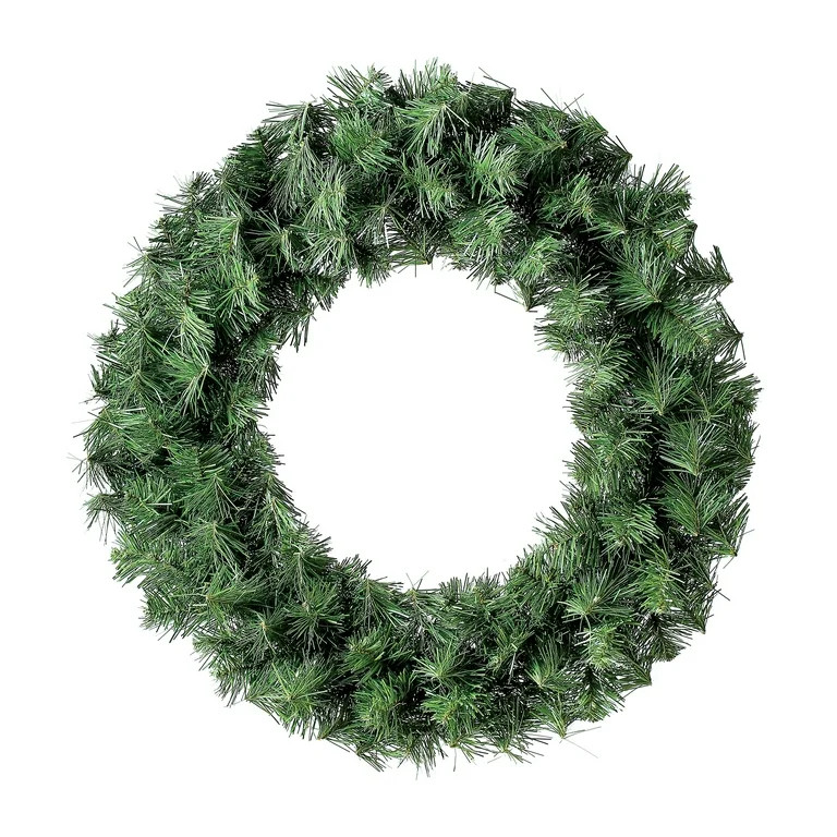 Basic Christmas Wreath, Green, 24", by Holiday Time | Walmart (US)