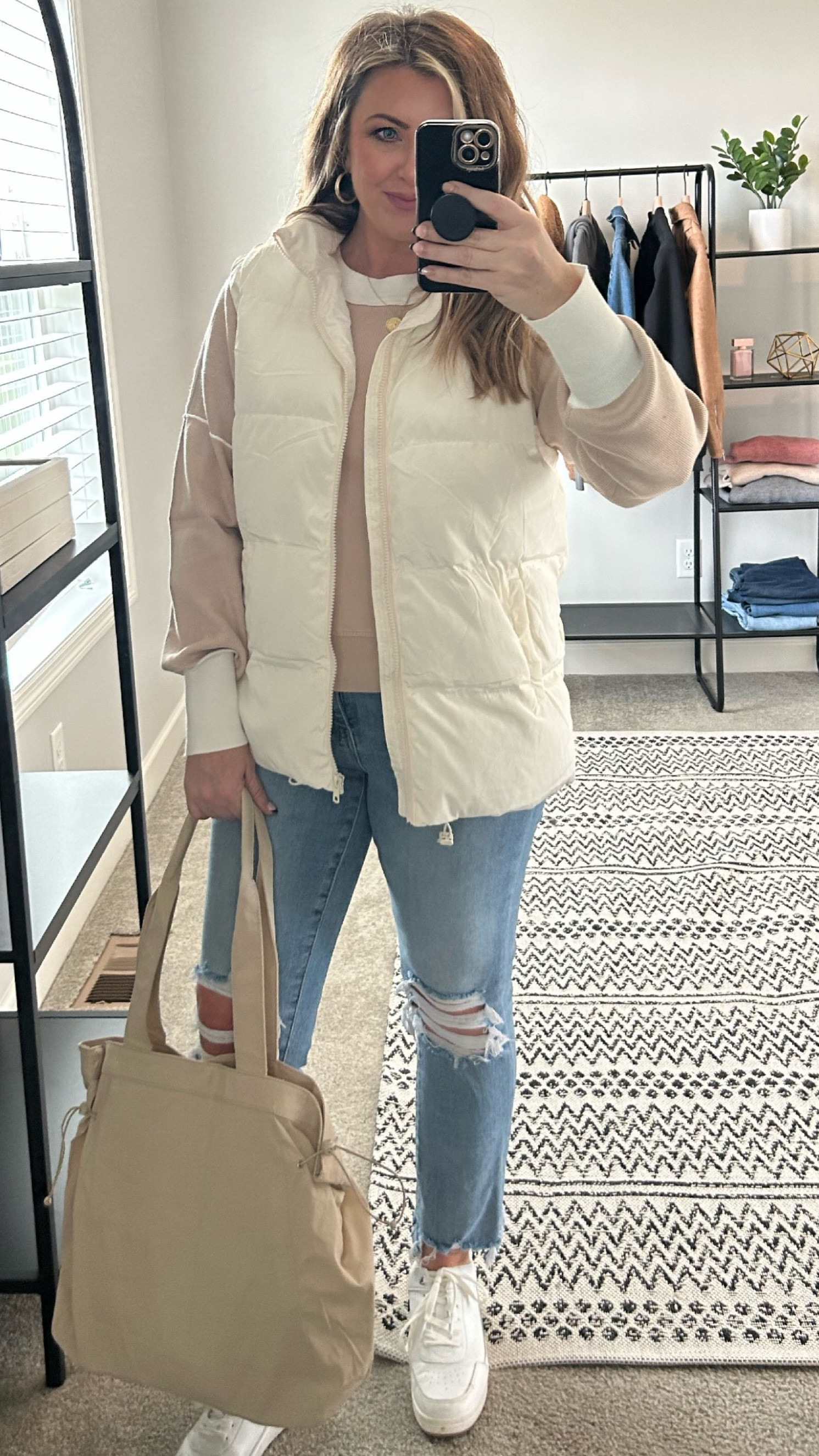 Casual Amazon Outfit Idea!
Stats: 150 lbs, 5’3”
Im in a Medium in the sweater and
puffer vest.

#LTKshoecrush #LTKfindsunder50 #LTKstyletip