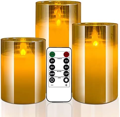 Amazon.com: LED Flameless Candles with Remote - Candles Flickering Flame, Moving Wick - with Time... | Amazon (US)