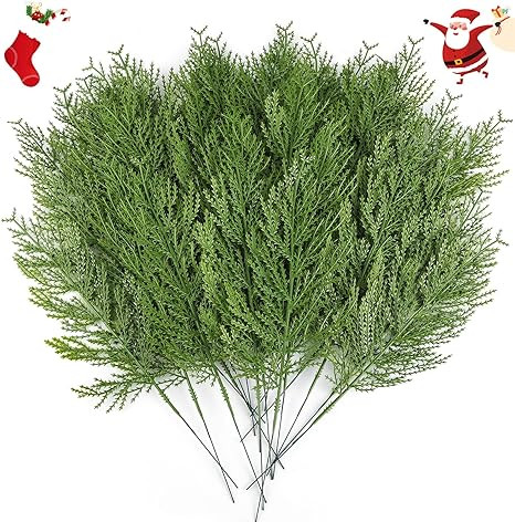 Hananona 40 Pcs Artificial Pine Sprigs Faux Greenery Stems Pine Picks Plastic Christmas Decor - D... | Amazon (US)