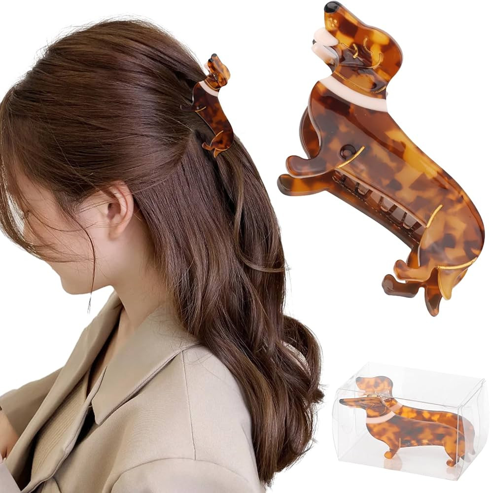 Dachshund Gifts for Women, Acetate Animal Dachshund Dog Hair Clips for Puppy Lovers Gifts, Cute P... | Amazon (US)