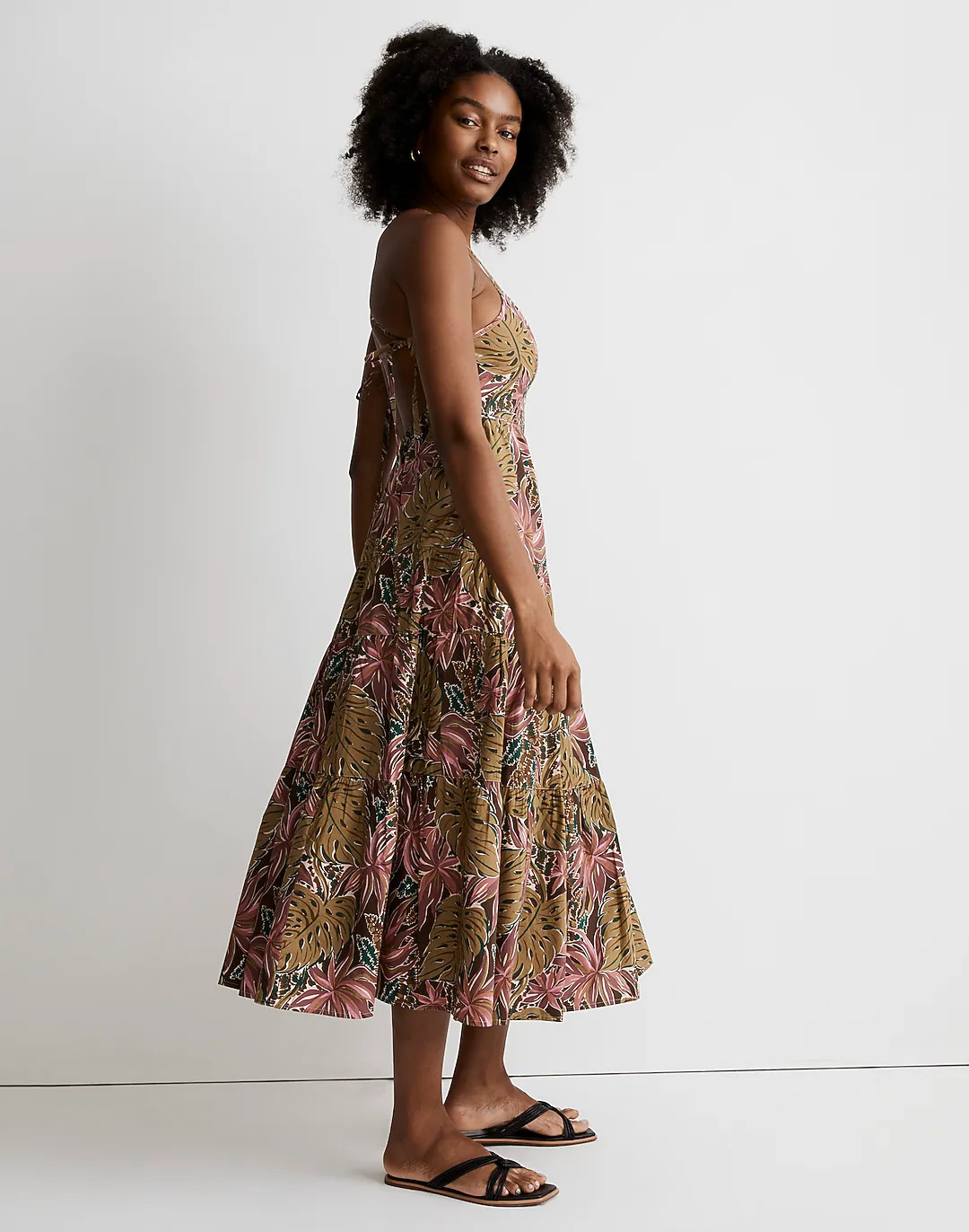 Sidonie Poplin Maxi Dress in Brushstroke Monstera | Madewell