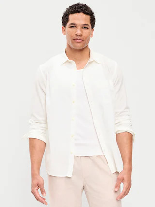 Long-Sleeve Seersucker Pocket Shirt | Old Navy (US)