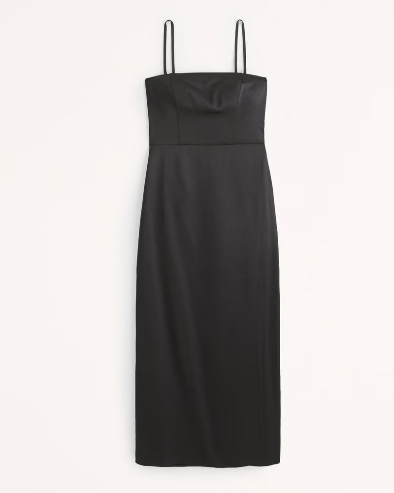 Strapless Satin Maxi Dress | Abercrombie & Fitch (US)