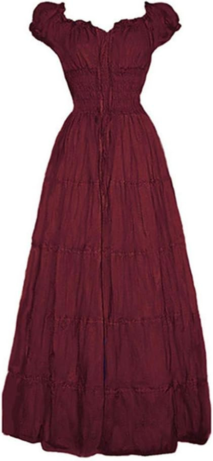 Womens Off Shoulder Medieval Costume Dress Plus Size Vintage Floor Length Cosplay | Amazon (US)
