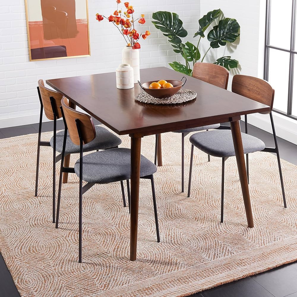 SAFAVIEH Abstract Collection Area Rug - 8' x 10', Ivory & Rust, Handmade Wool, Ideal for High Traffic Areas in Living Room, Bedroom (ABT340P) | Amazon (US)