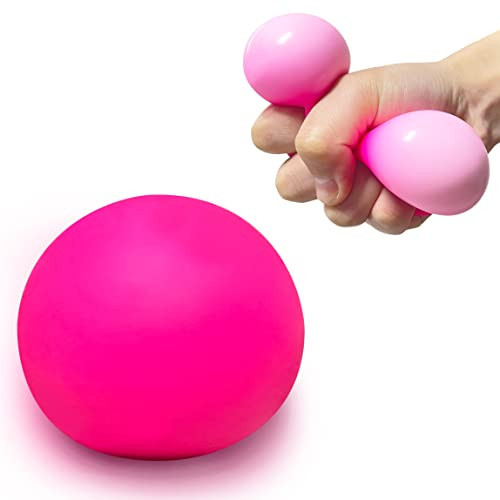 Squishy Dough Stress Ball for Kids (1 Pack) Squish Fidget Toys for Adults, Stretchy and Squeeze, Squishy Pink Stress Relief Balls, Ideal for Teens Anxiety, Autism, ADHD, Special Needs | Amazon (US)