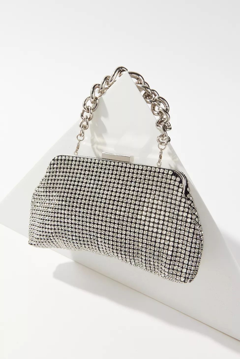 Olga Berg Jerry Crystal Mesh Clutch Bag | Urban Outfitters (US and RoW)