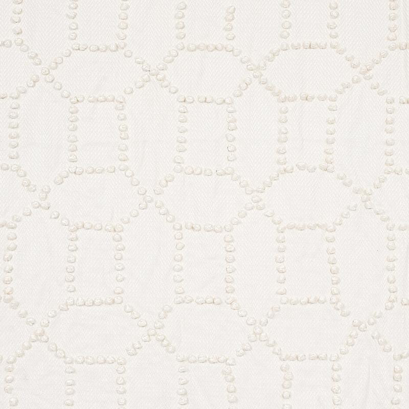 Schumacher Vento Embroidery Ivory Fabric | DecoratorsBest