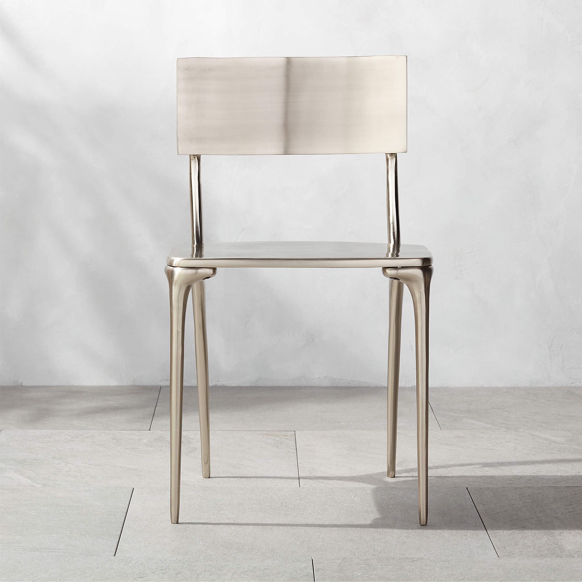 Oro Polished Silver Dining Chair + Reviews | CB2 | CB2