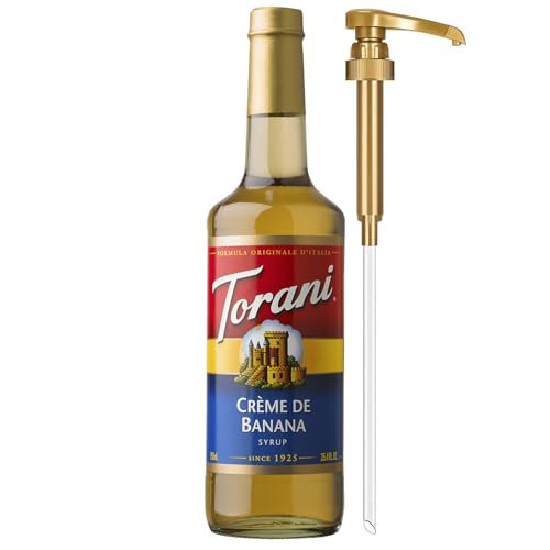 Torani Crème de Banana Syrup for Drinks & Desserts, Glass Bottle with Pump Included, 25.4 Fl Oz | Amazon (US)