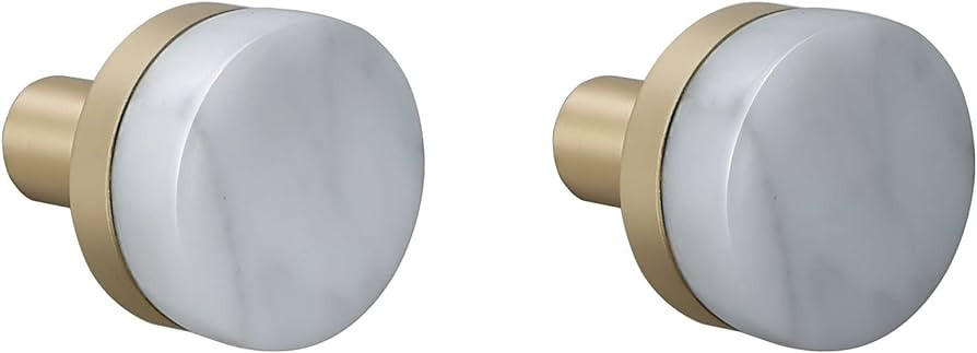 ZASCHIS brass brushed gold coat hook natural marble bathroom bathrobe hook towel hook entrance do... | Amazon (US)