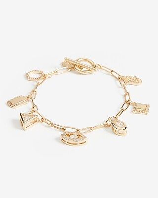 Paperclip Chain Charm Bracelet | Express