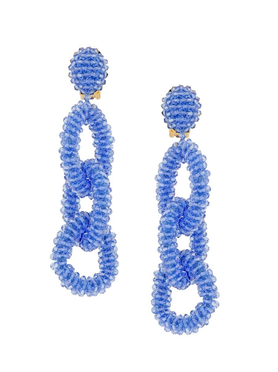 Oscar de la Renta Goldtone &amp; Beaded Clip-On Chain Drop Earrings | Saks Fifth Avenue
