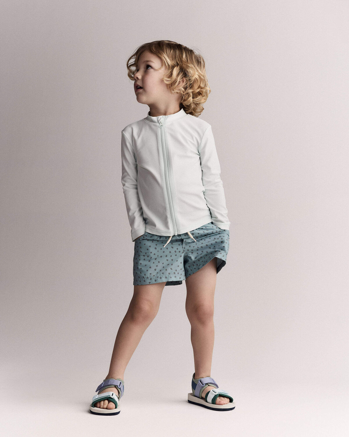Toddler Boy Swim Trunk in Dot Print - Pale Blue - Otter Avenue | Carter's | Carter's Inc