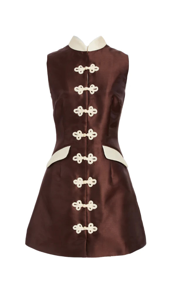 Tamara Mini Dress in Brown Chestnut | Over The Moon