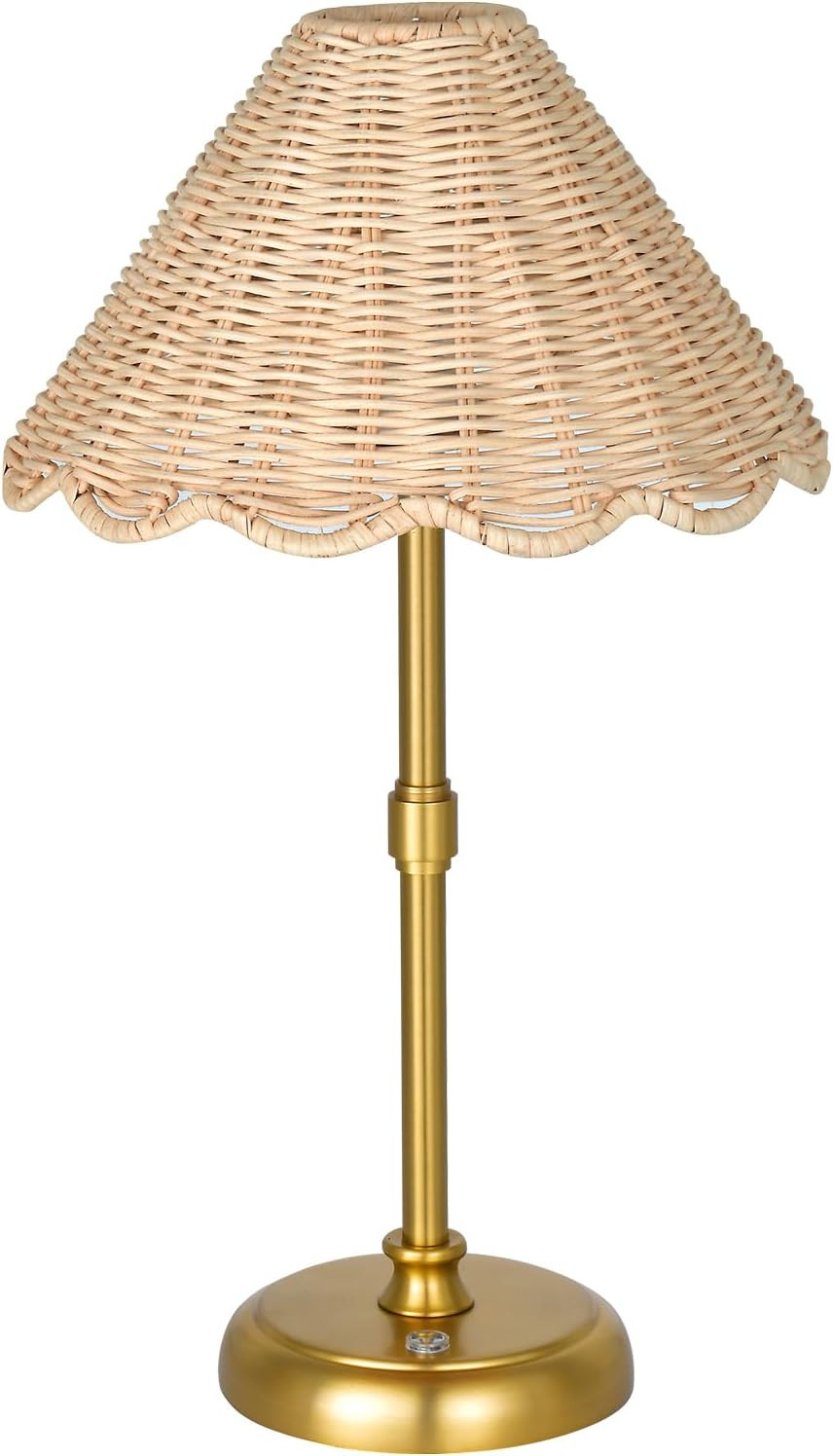 Folux Cordless Boho LED Table lamp, 5200-mAh Rechargeable Battery, 3-Level Brightness Dimmable, Build-in Integrated LED 320 Lumen Max, Rattan Shade, for Bedside Restaurant Resort Hotel Dining Table | Amazon (US)