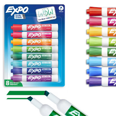 Expo 8pk Dry Erase Markers Chisel Tip New Vibrant Colors, Low Odor | Target