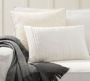 Elegant Floral Ivory/Blue Pillow Cover & Throw Set | Pottery Barn (US)