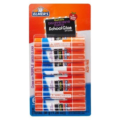 Elmer&#39;s 6ct Washable Glue Sticks - Disappearing Purple | Target
