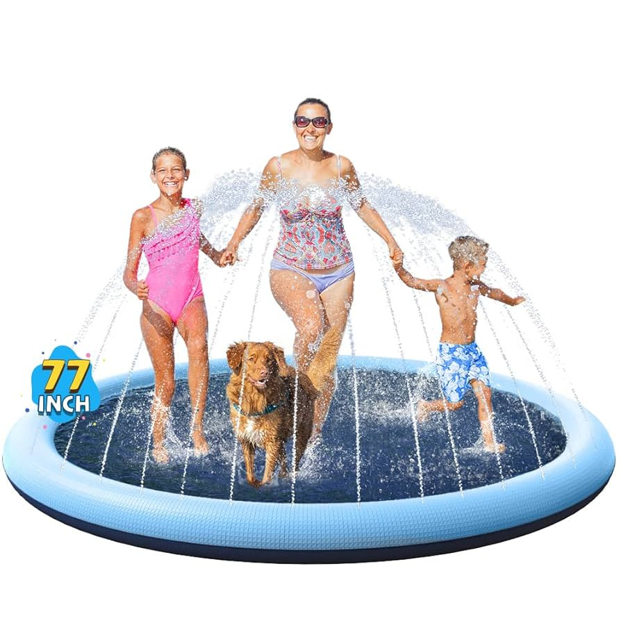 VISTOP Non-Slip Splash Pad for Kids and Dog, Thicken Sprinkler Pool Summer Outdoor Water Toys - F... | Amazon (US)