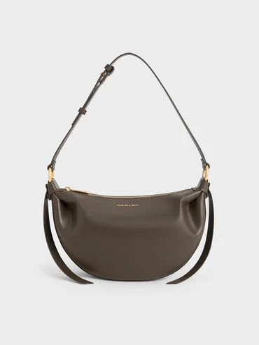 Dark Moss Calla Half-Moon Bag | CHARLES & KEITH | Charles & Keith EU